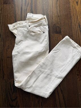 Abercrombie & Fitch Cream Straight-Leg Women's Jeans